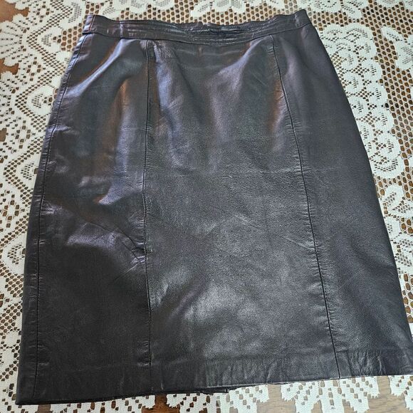 Anchor blue 100% leather skirt - Picture 1 of 11